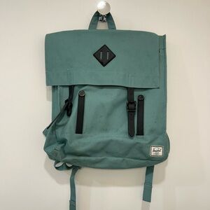 Herschel Supply Company Teal Canvas Flap Backpack